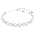 Ariana Grande x Swarovski choker, Crystal pearl, Round cut, White, Rhodium plated