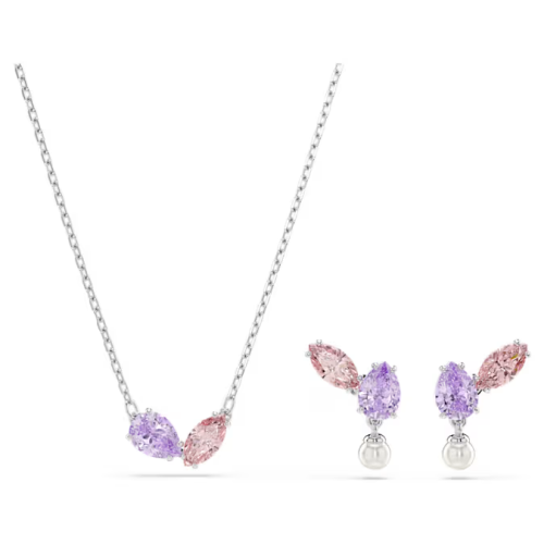 Ariana Grande x Swarovski set, Mixed cuts, Multicolored, Rhodium plated