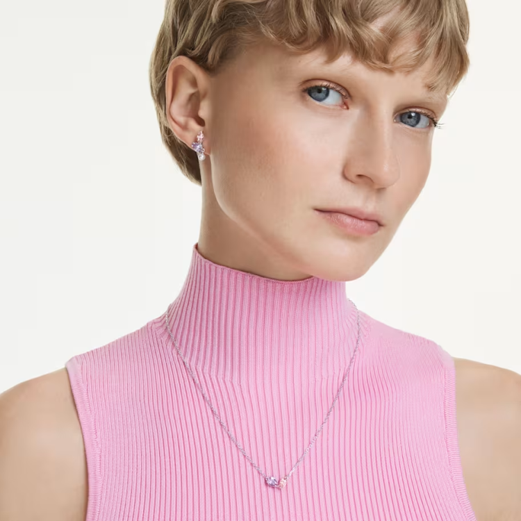 Ariana Grande x Swarovski set, Mixed cuts, Multicolored, Rhodium plated