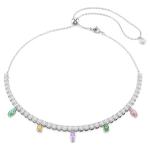 Ariana Grande x Swarovski Tennis necklace, Mixed cuts, Multicolored, Rhodium plated