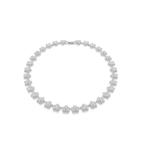 Ariana Grande x Swarovski necklace, Round cut, Flower, White, Rhodium plated