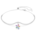 Ariana Grande x Swarovski choker, Mixed cuts, Flower, Multicolored, Rhodium plated