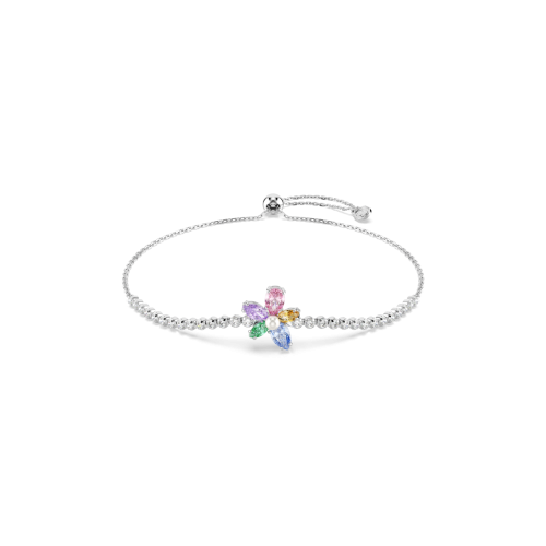 Ariana Grande x Swarovski bracelet, Mixed cuts, Flower, Multicolored, Rhodium plated