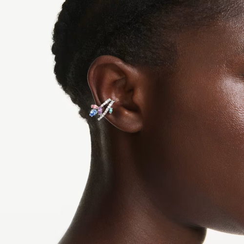 Ariana Grande x Swarovski ear cuffs, Mixed cuts, Multicolored, Rhodium plated