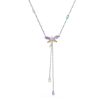 Ariana Grande x Swarovski Y necklace, Mixed cuts, Dragonfly, Multicolored, Rhodium plated