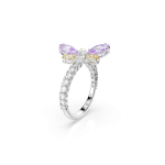 Ariana Grande x Swarovski motif ring, Mixed cuts, Dragonfly, Multicolored, Rhodium plated