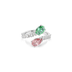 Ariana Grande x Swarovski open ring, Mixed cuts, Multicolored, Rhodium plated