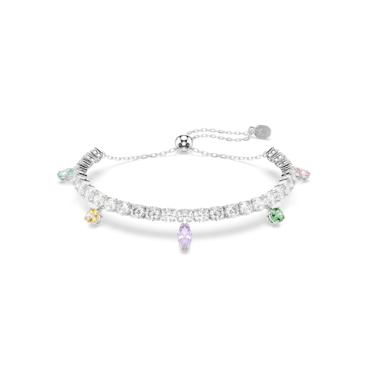 Ariana Grande x Swarovski Tennis bracelet, Mixed cuts, Multicolored, Rhodium plated