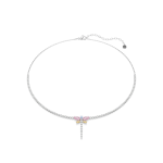 Ariana Grande x Swarovski Tennis Y necklace, Mixed cuts, Dragonfly, Multicolored, Rhodium plated