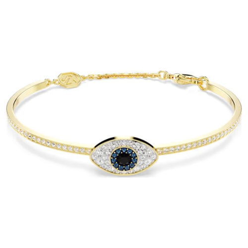 Symbolica bangle Evil eye, Blue, Gold-tone plated