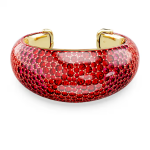Idyllia cuff Red, Gold-tone plated
