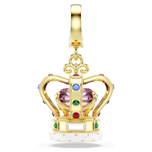 Minions Crown charm Mixed cuts, Multicolored, Gold-tone plated