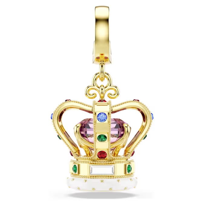 Minions Crown charm Mixed cuts, Multicolored, Gold-tone plated