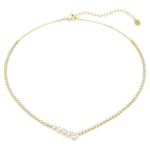 Mesmera necklace Mixed cuts, White, 18K gold finish