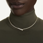 Mesmera necklace Mixed cuts, White, 18K gold finish