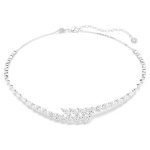 Mesmera necklace Marquise cut, White, Rhodium plated
