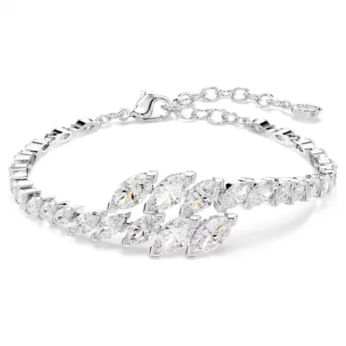 Mesmera bracelet Marquise cut, White, Rhodium plated