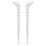 Mesmera earrings Marquise cut, White, Rhodium plated