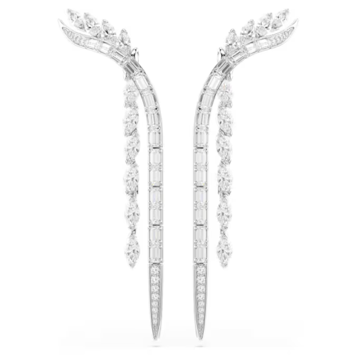 Mesmera earrings Mixed cuts, White, Rhodium plated