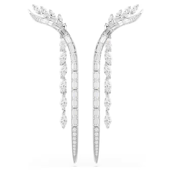 Mesmera earrings Mixed cuts, White, Rhodium plated