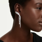 Mesmera earrings Mixed cuts, White, Rhodium plated