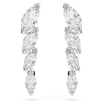 Mesmera earrings Marquise cut, White, Rhodium plated