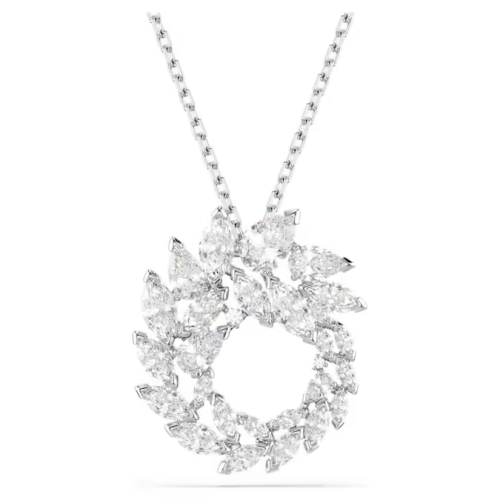 Mesmera pendant Marquise cut, White, Rhodium plated