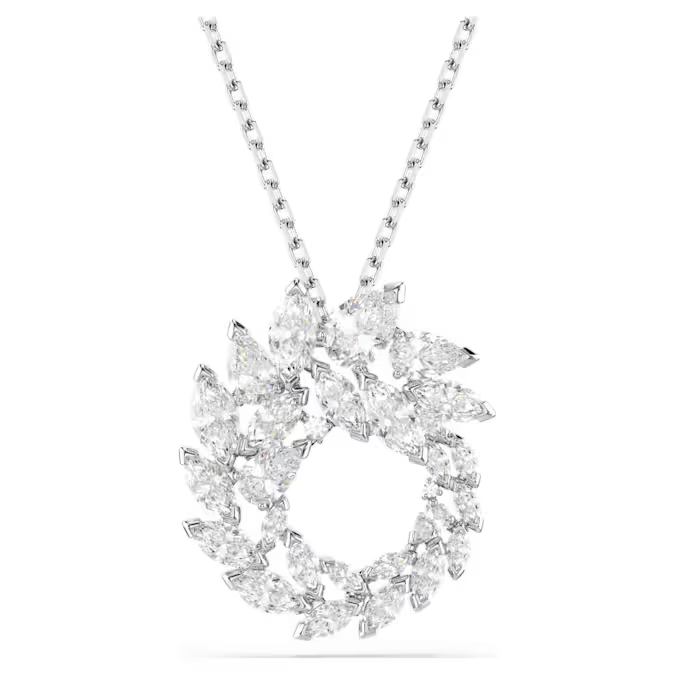 Mesmera pendant Marquise cut, White, Rhodium plated