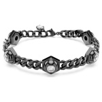 Numina bracelet Round cut, White, Ruthenium plated