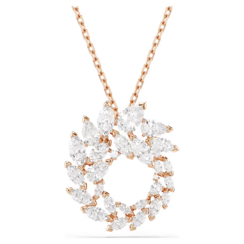 Mesmera pendant Marquise cut, White, 18K rose gold finish