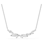 Mesmera necklace Marquise cut, White, Rhodium plated