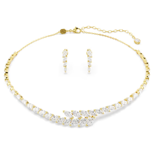 Mesmera set Set (2), Marquise cut, White, 18K gold finish