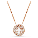 Sublima pendant Round cut, White, 18K rose gold finish