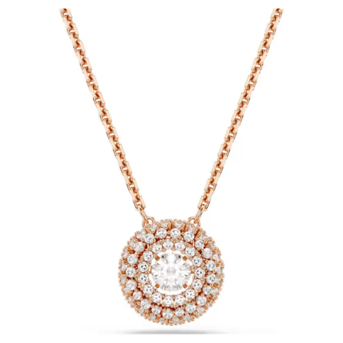 Sublima pendant Round cut, White, 18K rose gold finish