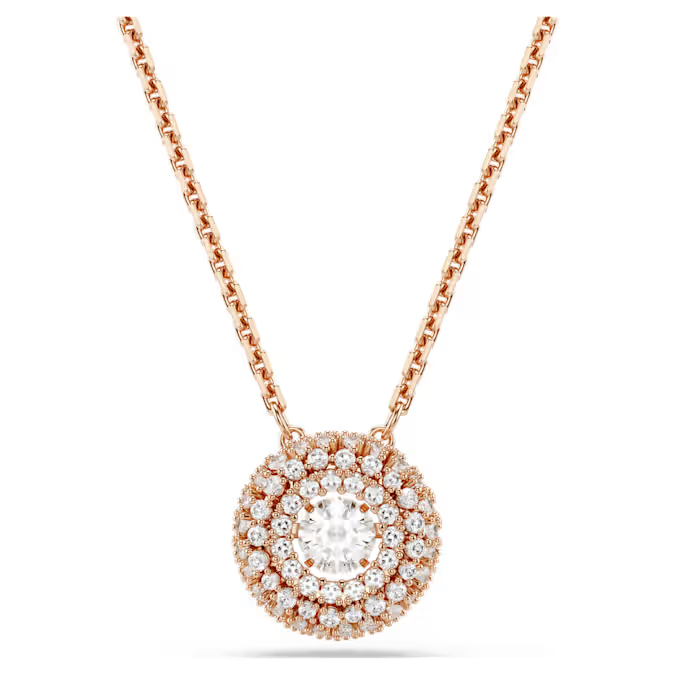 Sublima pendant Round cut, White, 18K rose gold finish