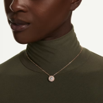 Sublima pendant Round cut, White, 18K rose gold finish
