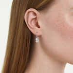 Swan drop earrings Mixed cuts, Swan, White, Rhodium plated