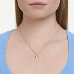 Swan pendant Mixed cuts, Swan, White, Rhodium plated