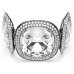 Una Angelic bracelet Cushion cut, White, Ruthenium plated