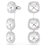 Una Angelic earrings Cushion cut, White, Rhodium plated