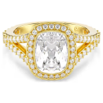Una Angelic ring Cushion cut, White, 18K gold finish