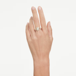 Una Angelic ring Cushion cut, White, 18K gold finish