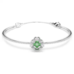 Una Angelic bangle Mixed cuts, Green, Rhodium plated