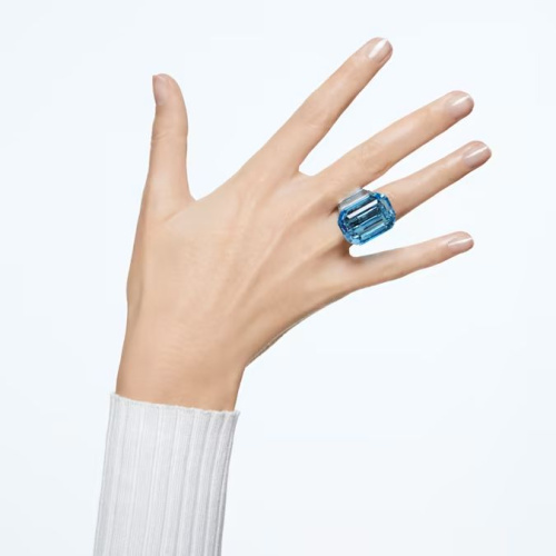 Lucent cocktail ring Octagon cut, Blue