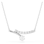 Matrix necklace Round cut, White, Rhodium plated