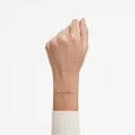 Matrix bracelet Round cut, White, 18K gold finish