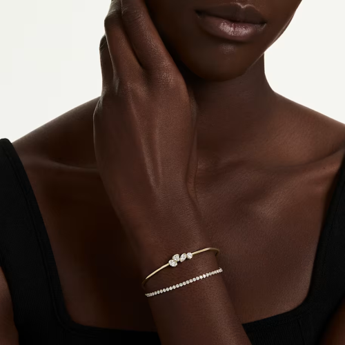 Mesmera bracelet Mixed cuts, White, 18K gold finish