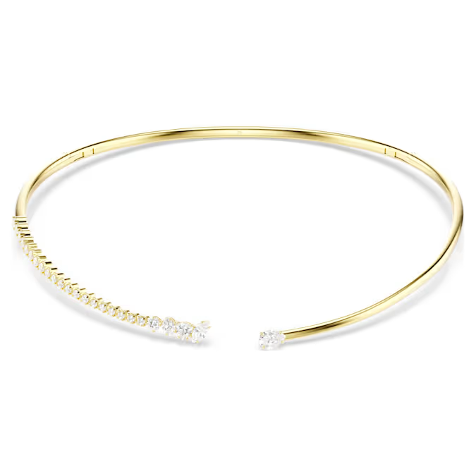 Mesmera choker Mixed cuts, White, 18K gold finish