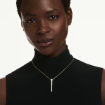 Mesmera Y necklace Mixed cuts, White, 18K gold finish