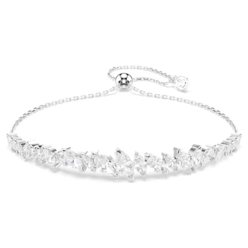 Mesmera bracelet Marquise cut, White, Rhodium plated